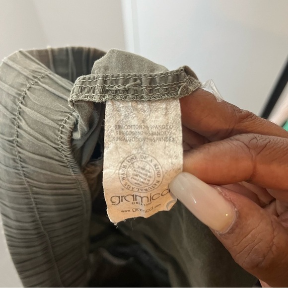 VTG Gramicci Women Pants 8 Green Capri‎ Gorpcore Pull On Cotton Utility Outdoor - Picture 11 of 12